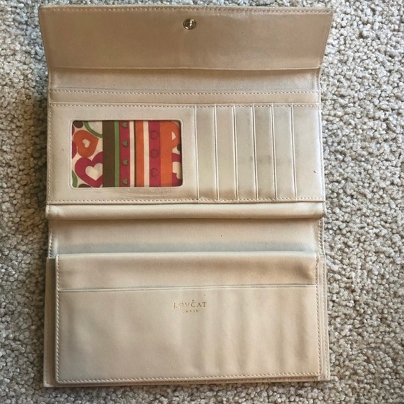 Gold Crocodile Leather LoveCat Designer Wallet - Picture 4 of 6